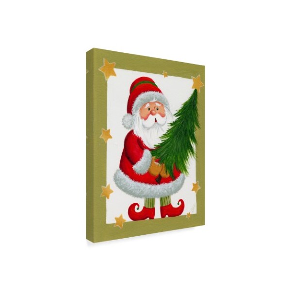 Beverly Johnston 'Santa With Tree And Stars' Canvas Art,24x32